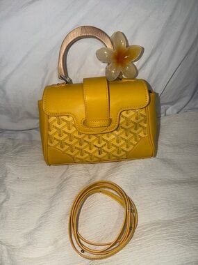 Yellow small Goya Rd  Top-Handle Satchel